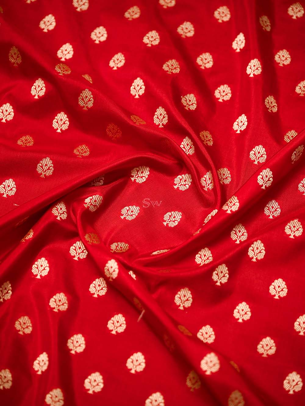 Red Booti Katan Silk Uppada Handloom Banarasi Saree