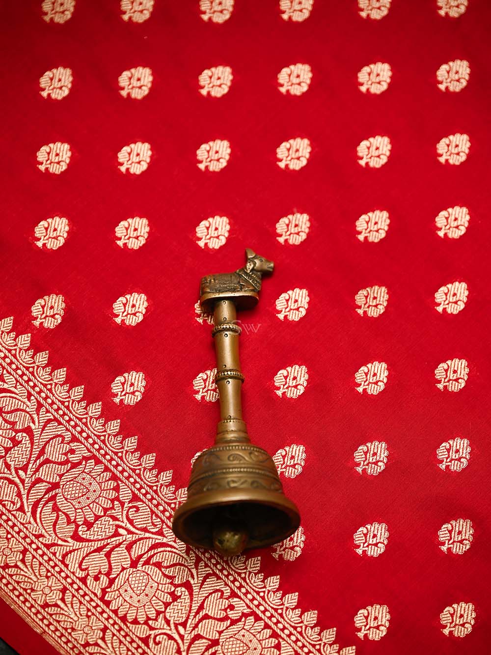 Red Booti Katan Silk Uppada Handloom Banarasi Saree