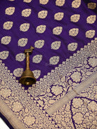 Voilet Booti Katan Silk Uppada Handloom Banarasi Saree - Sacred Weaves