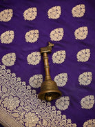 Voilet Booti Katan Silk Uppada Handloom Banarasi Saree - Sacred Weaves