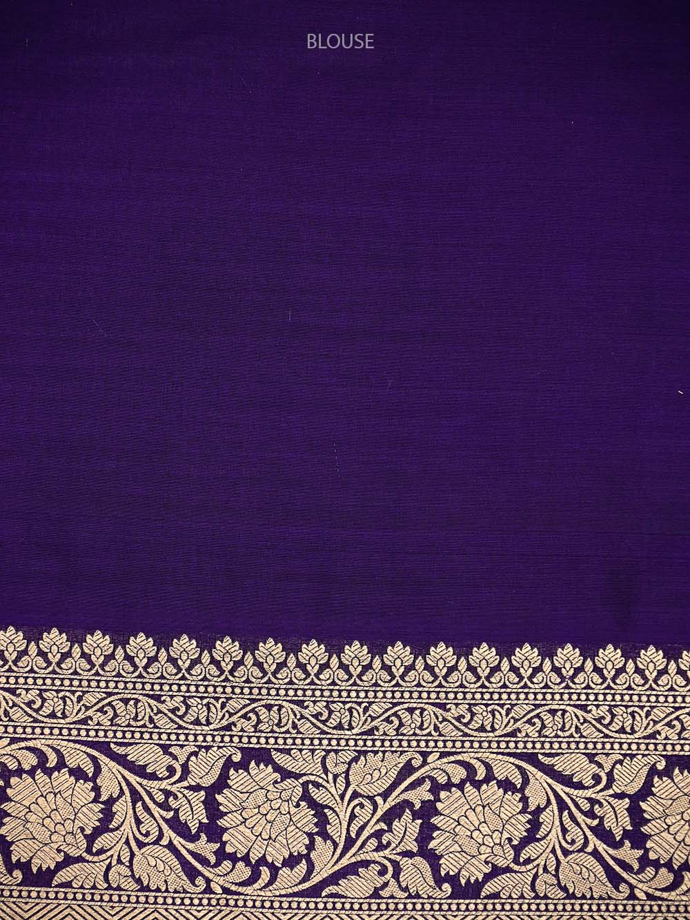 Voilet Booti Katan Silk Uppada Handloom Banarasi Saree - Sacred Weaves