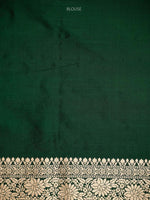 Bottle Green Jaal Katan Silk Uppada Handloom Banarasi Saree - Sacred Weaves