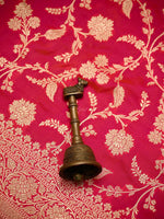 Pink Orange Jaal Katan Silk Uppada Handloom Banarasi Saree - Sacred Weaves