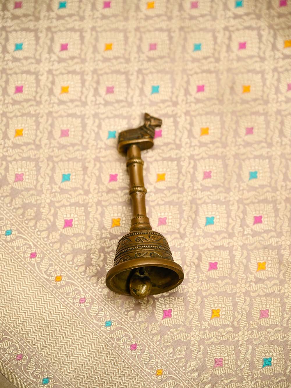 Beige Meenakari Brocade Handloom Banarasi Saree