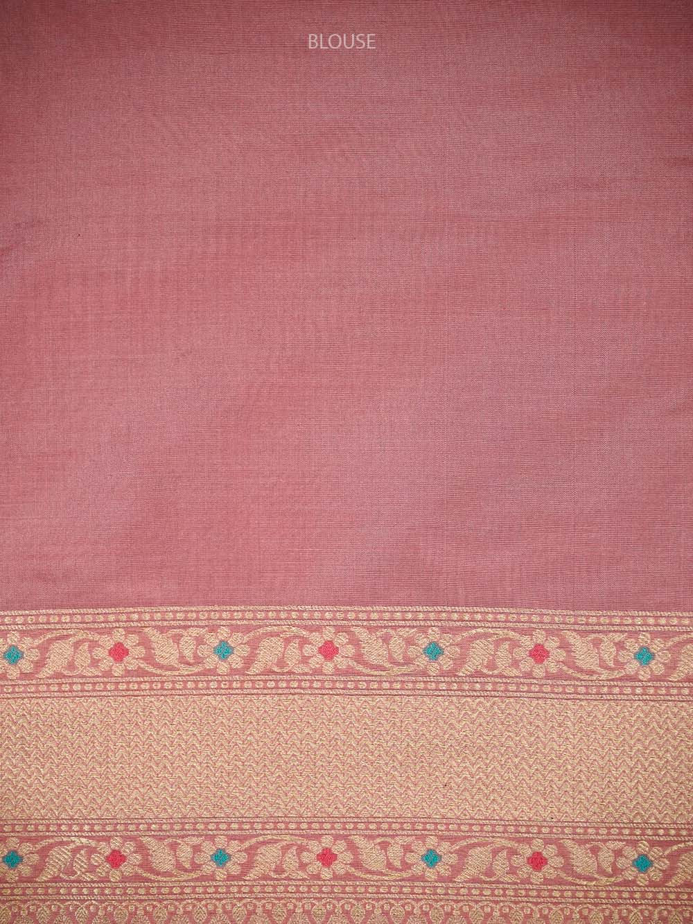 Pastel Pink Meenakari Brocade Handloom Banarasi Saree - Sacred Weaves