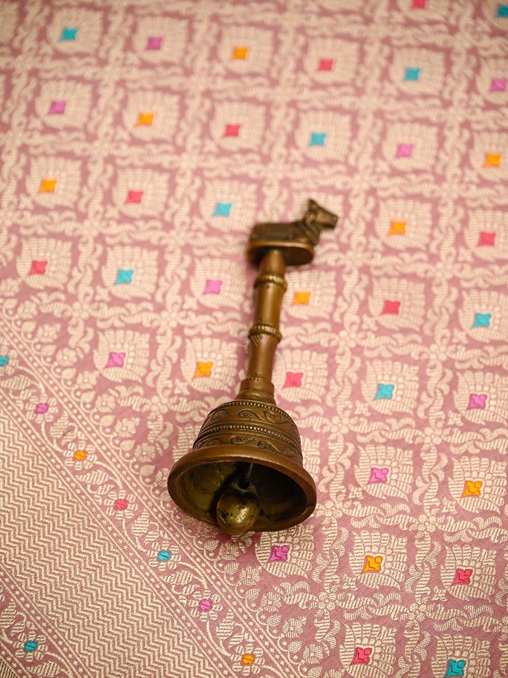 Pastel Pink Meenakari Brocade Handloom Banarasi Saree - Sacred Weaves