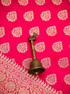 Dark Pink Booti Katan Silk Uppada Handloom Banarasi Saree - Sacred Weaves