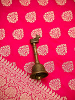 Dark Pink Booti Katan Silk Uppada Handloom Banarasi Saree - Sacred Weaves