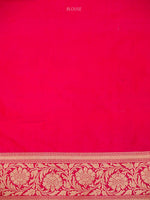 Dark Pink Booti Katan Silk Uppada Handloom Banarasi Saree - Sacred Weaves