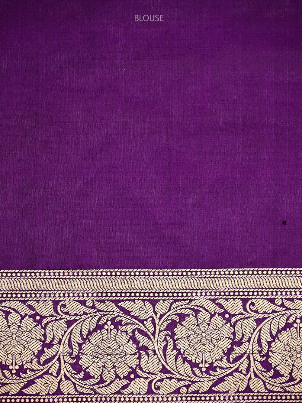 Purple Booti Katan Silk Uppada Handloom Banarasi Saree - Sacred Weaves