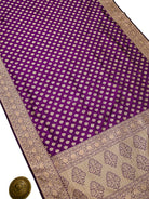 Purple Booti Katan Silk Uppada Handloom Banarasi Saree - Sacred Weaves
