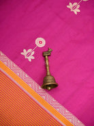 Magenta Booti Tussar Silk Handloom Banarasi Saree - Sacred Weaves