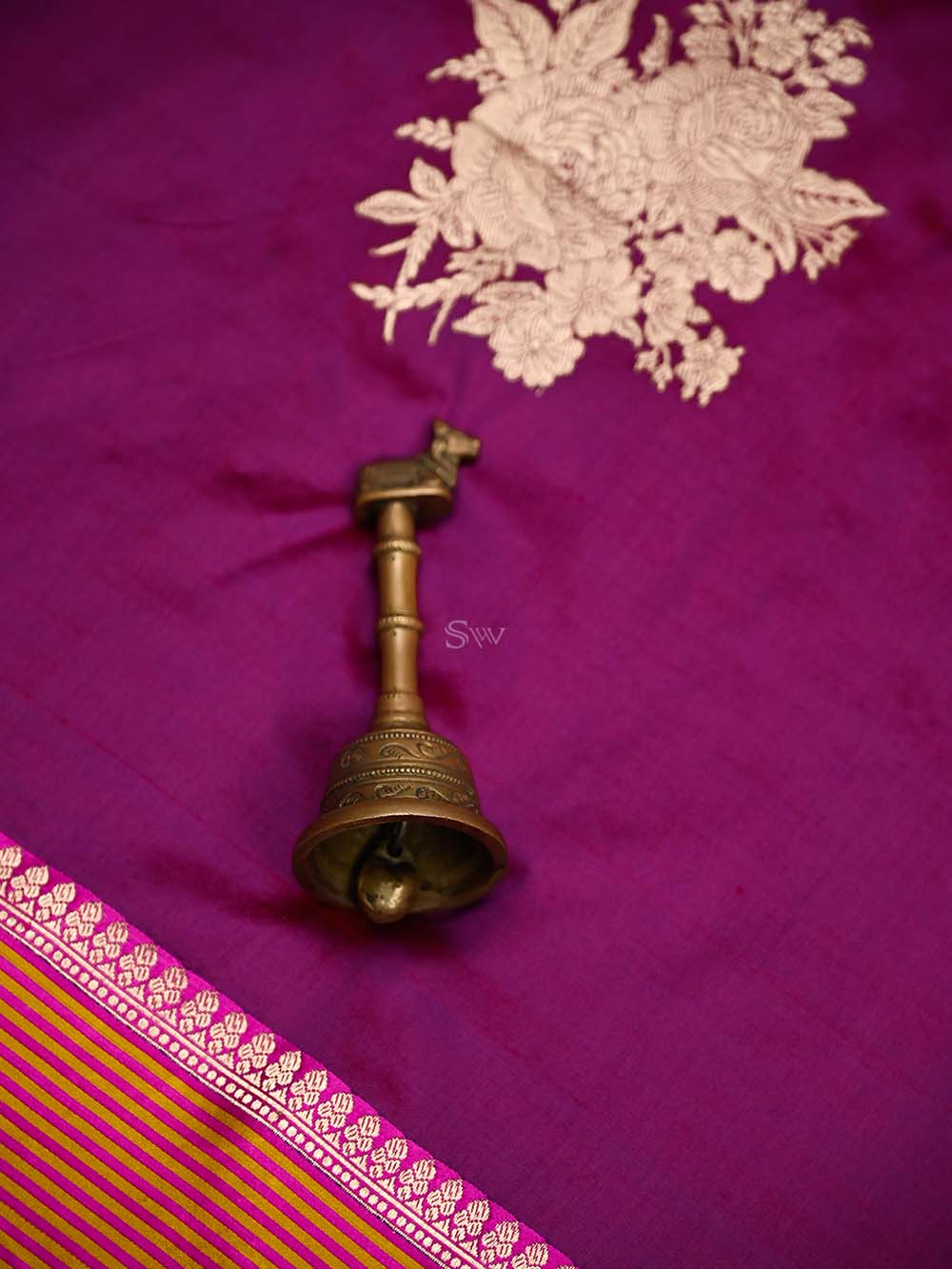 Purple Boota Pure Silk Handloom Banarasi Saree