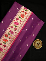 Magenta Paithani Katan Silk Handloom Banarasi Saree - Sacred Weaves