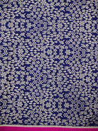 Blue Plain Satin Silk Handloom Banarasi Saree - Sacred Weaves