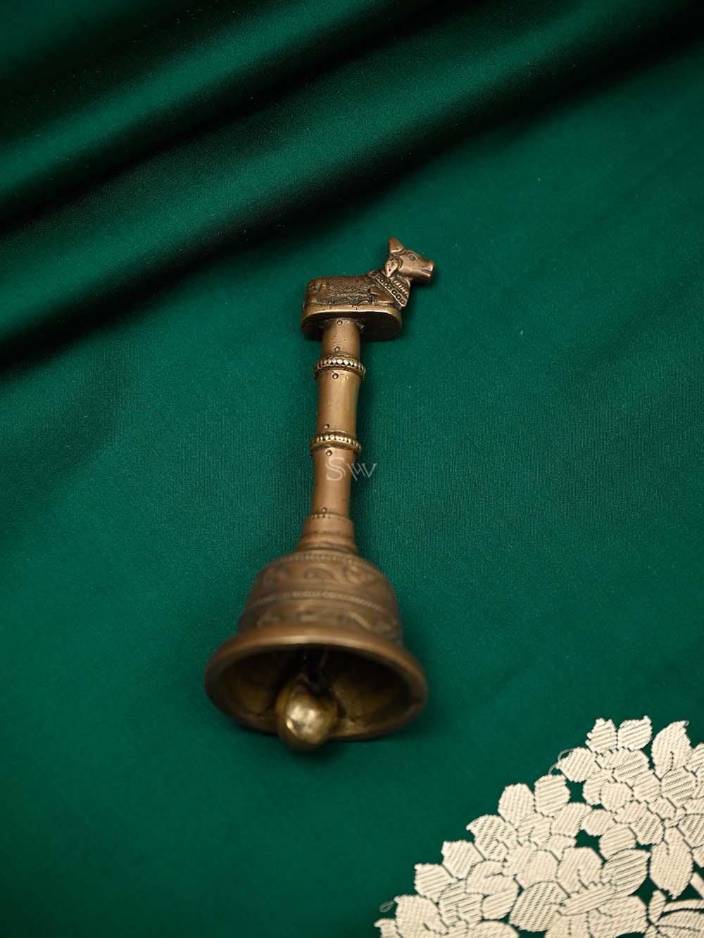 Bottle Green Plain Satin Silk Handloom Banarasi Saree - Sacred Weaves