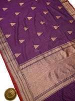 Purple Booti Chanderi Silk Handloom Banarasi Saree