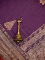 Purple Booti Chanderi Silk Handloom Banarasi Saree