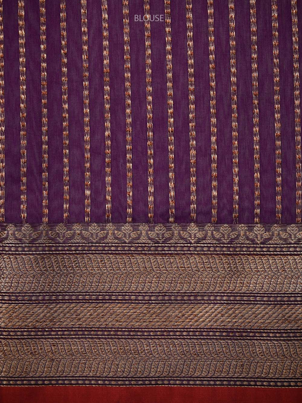 Purple Booti Chanderi Silk Handloom Banarasi Saree