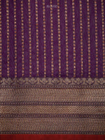 Purple Booti Chanderi Silk Handloom Banarasi Saree