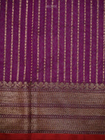 Purple Booti Chanderi Silk Handloom Banarasi Saree - Sacred Weaves