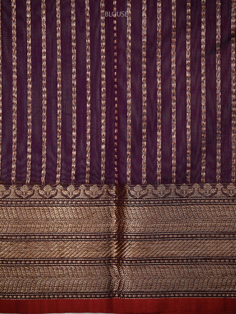 Wine Booti Chanderi Silk Handloom Banarasi Saree