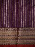 Wine Booti Chanderi Silk Handloom Banarasi Saree