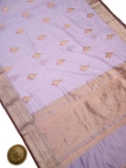 Pastel Purple Booti Chanderi Silk Handloom Banarasi Saree - Sacred Weaves