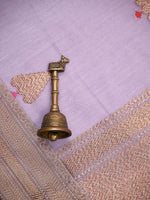 Pastel Purple Booti Chanderi Silk Handloom Banarasi Saree - Sacred Weaves