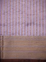 Pastel Purple Booti Chanderi Silk Handloom Banarasi Saree - Sacred Weaves
