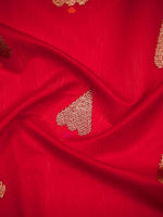 Red Booti Chanderi Silk Handloom Banarasi Saree