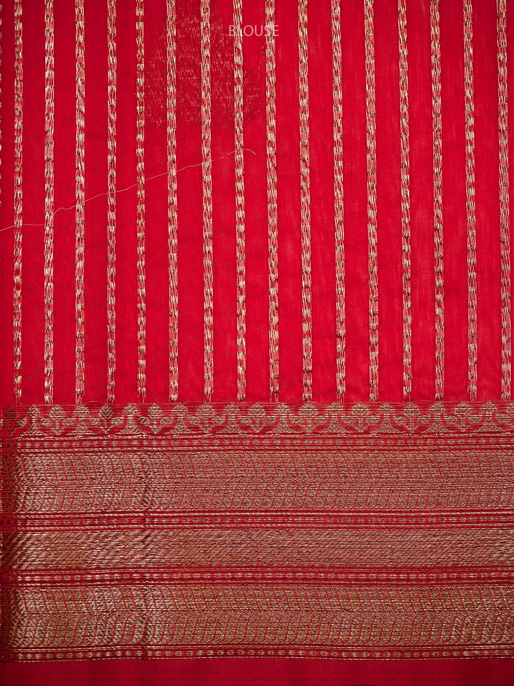 Red Booti Chanderi Silk Handloom Banarasi Saree