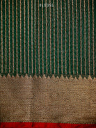 Bottle Green Booti Chanderi Silk Handloom Banarasi Saree - Sacred Weaves