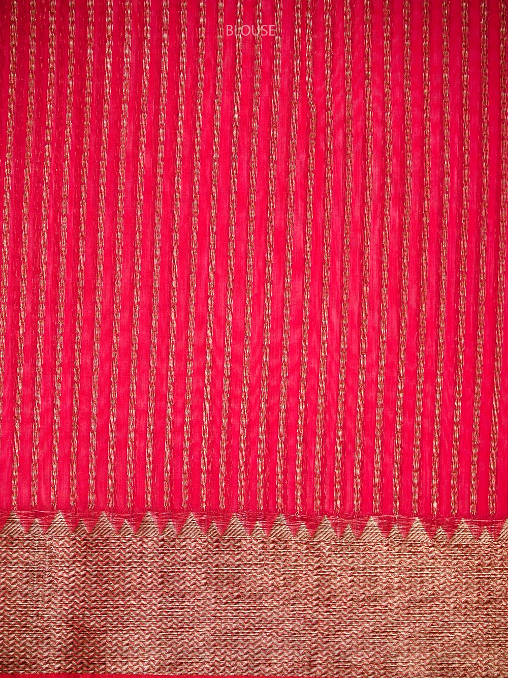 Red Pink Booti Chanderi Silk Handloom Banarasi Saree - Sacred Weaves