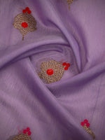 Pastel Purple Booti Chanderi Silk Handloom Banarasi Saree - Sacred Weaves