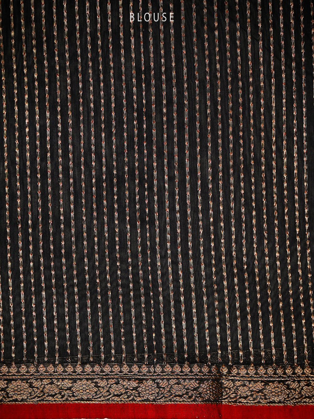 Black Booti Chanderi Silk Handloom Banarasi Saree - Sacred Weaves