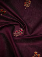 Wine Booti Chanderi Silk Handloom Banarasi Saree - Sacred Weaves