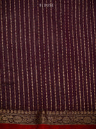 Wine Booti Chanderi Silk Handloom Banarasi Saree - Sacred Weaves
