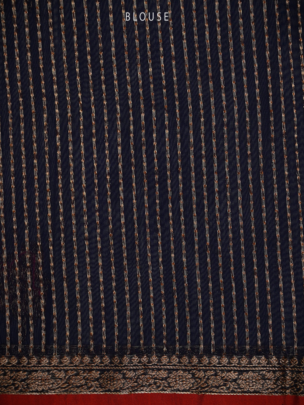 Navy Blue Booti Chanderi Silk Handloom Banarasi Saree - Sacred Weaves