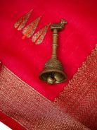 Dark Pink Booti Chanderi Silk Handloom Banarasi Saree - Sacred Weaves