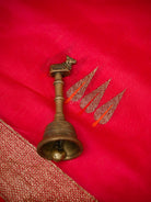 Dark Pink Booti Chanderi Silk Handloom Banarasi Saree - Sacred Weaves