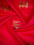 Dark Pink Booti Chanderi Silk Handloom Banarasi Saree - Sacred Weaves