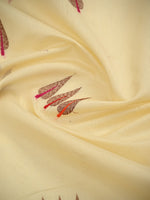 Cream Booti Chanderi Silk Handloom Banarasi Saree