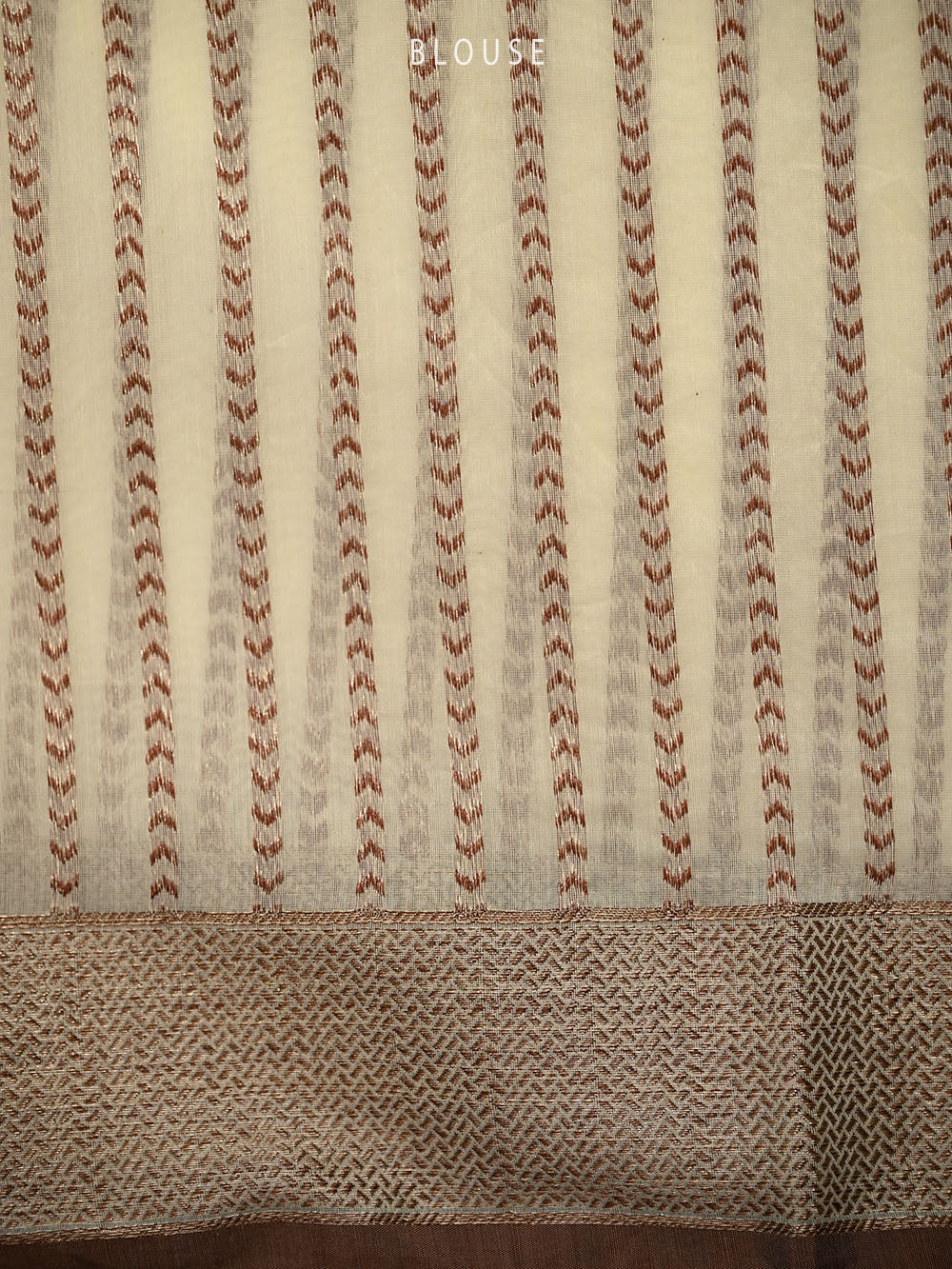 Cream Booti Chanderi Silk Handloom Banarasi Saree