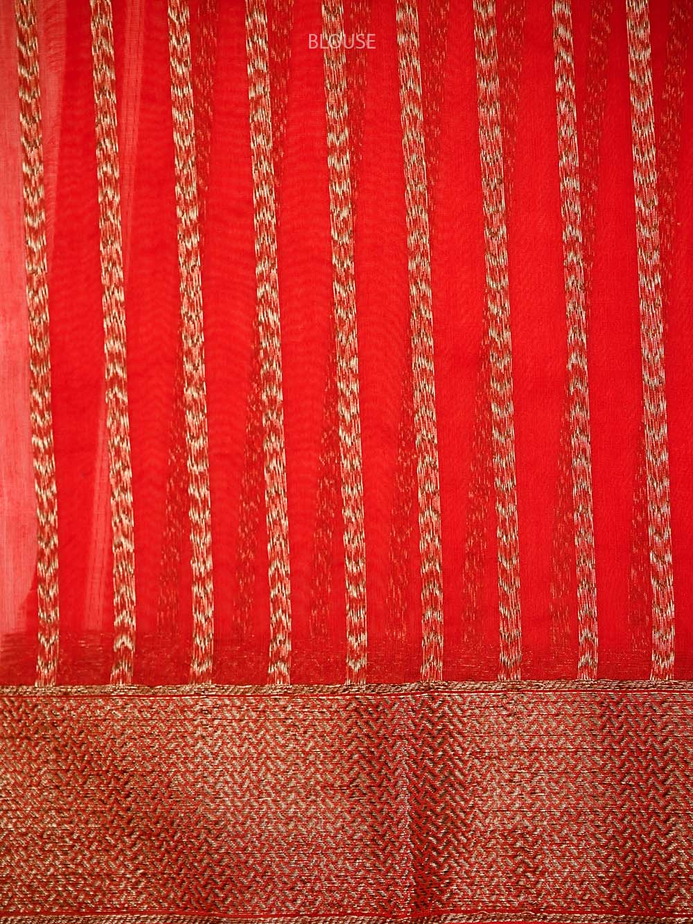 Red Booti Chanderi Silk Handloom Banarasi Saree - Sacred Weaves