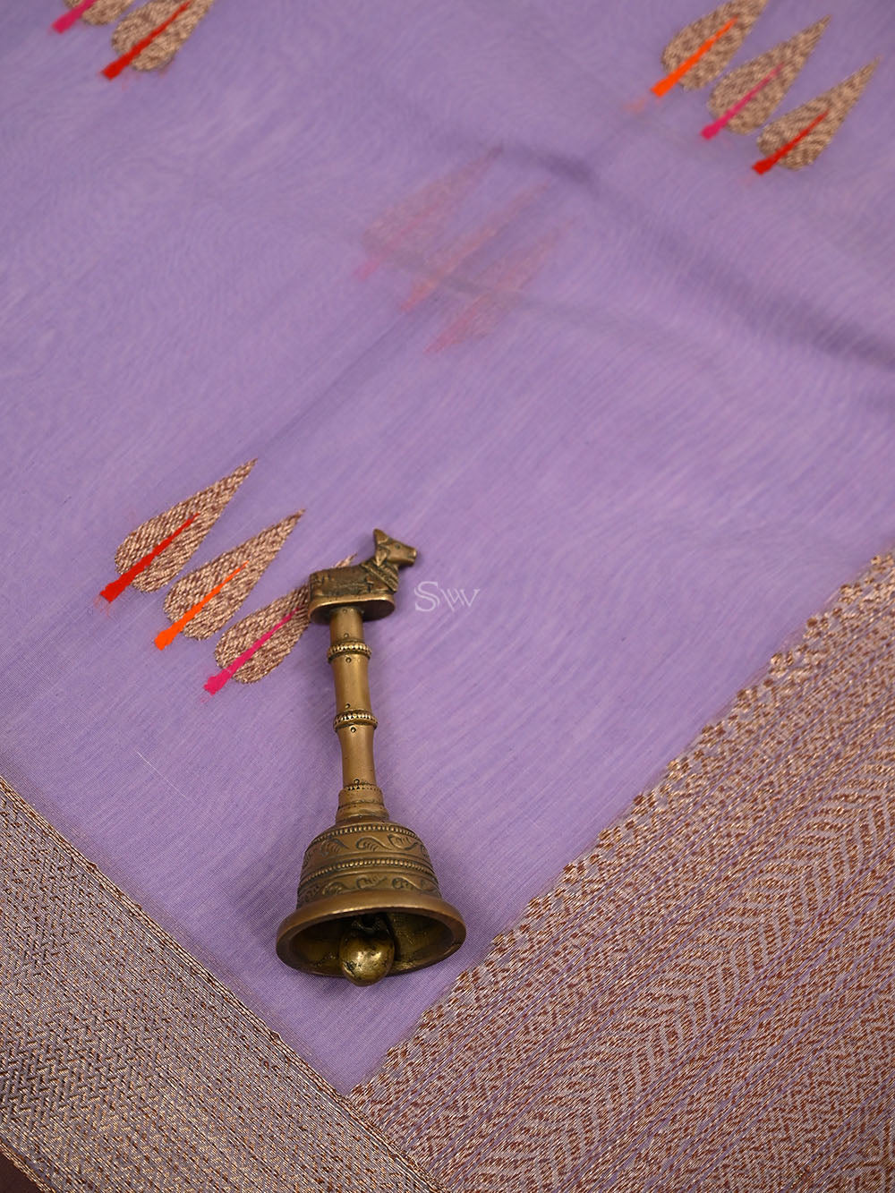 Pastel Purple Booti Chanderi Silk Handloom Banarasi Saree - Sacred Weaves