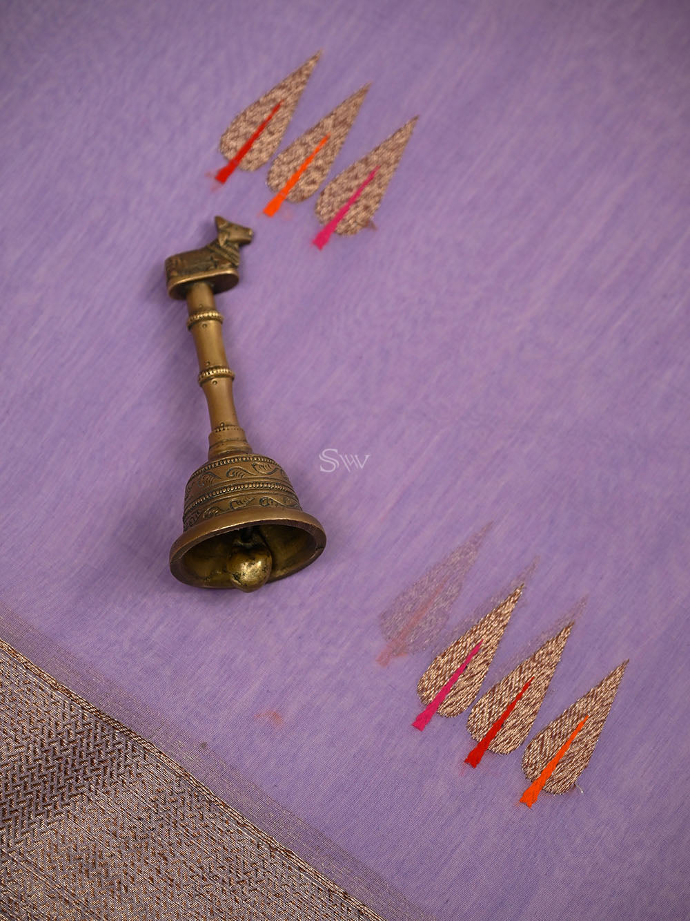 Pastel Purple Booti Chanderi Silk Handloom Banarasi Saree - Sacred Weaves