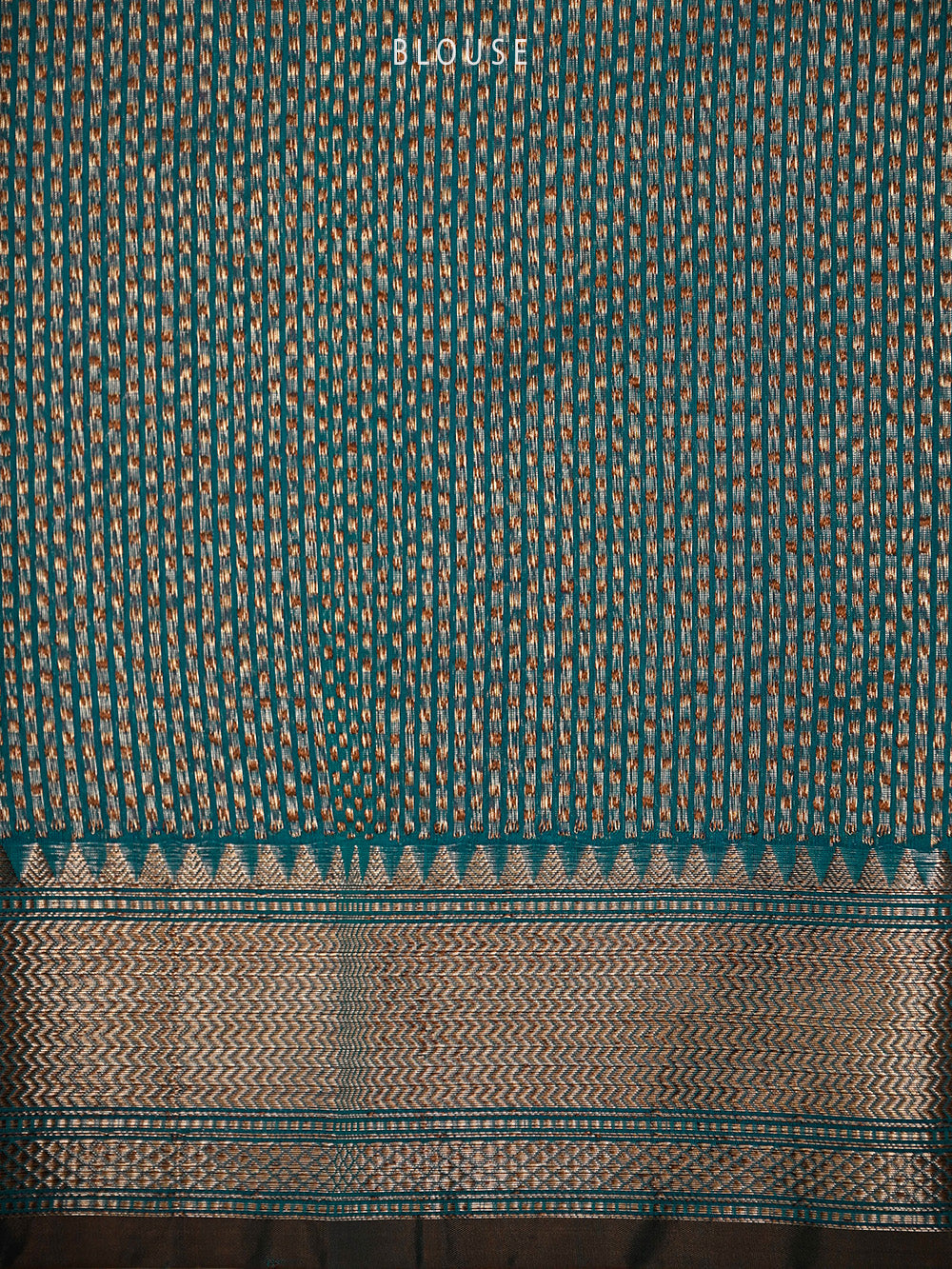 Green Blue Booti Chanderi Silk Handloom Banarasi Saree - Sacred Weaves