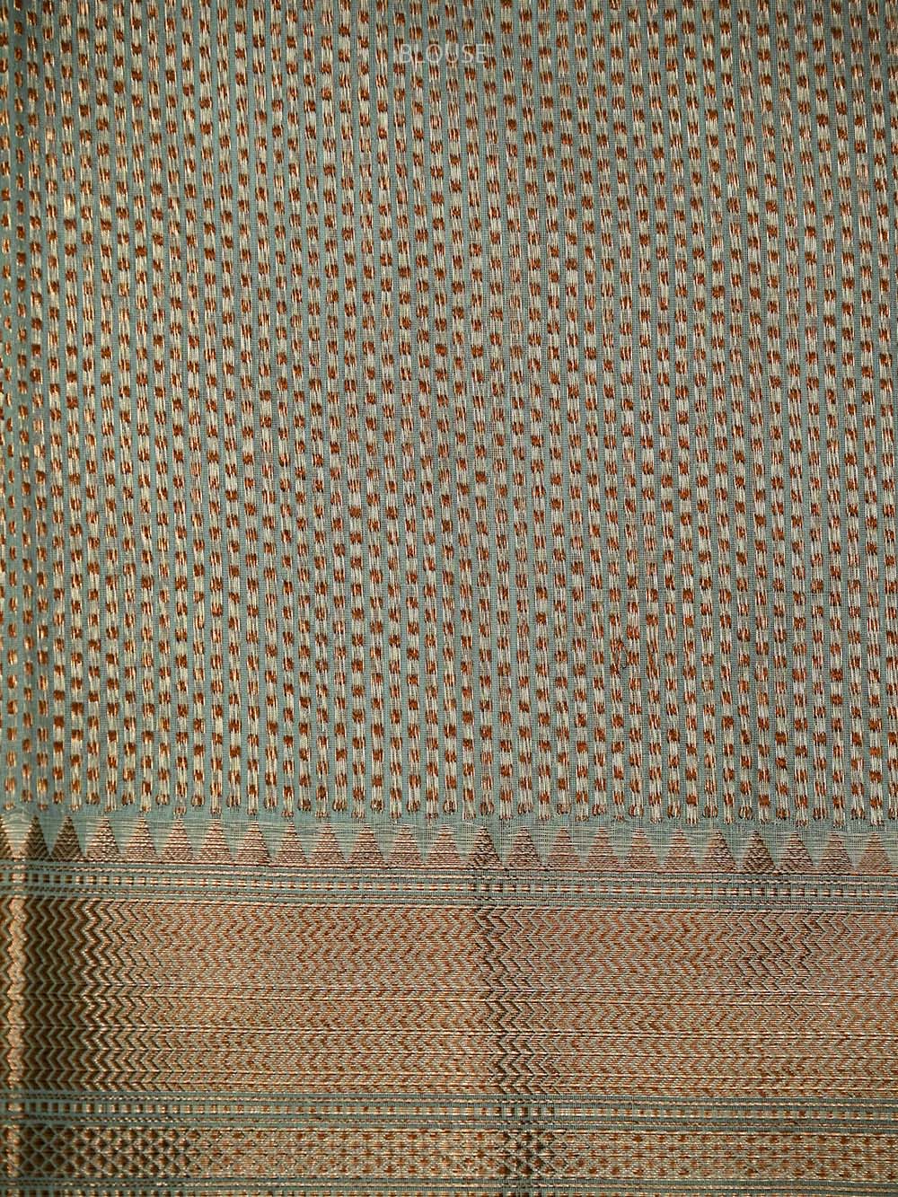 Mint Green Booti Chanderi Silk Handloom Banarasi Saree - Sacred Weaves