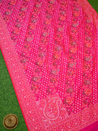 Pink Orange Konia Jaal Katan Silk Handloom Banarasi Saree - Sacred Weaves